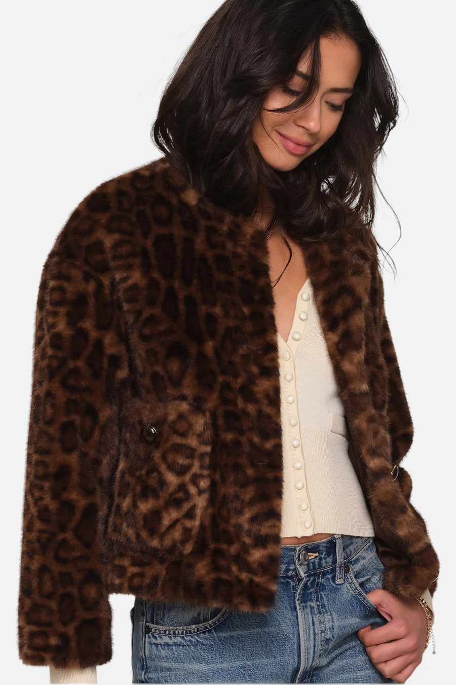 Heartloom Women's Tristan Coat in Leopard – detail