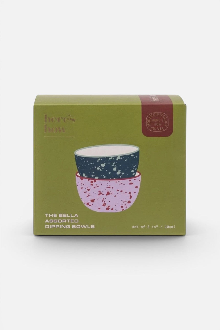 Here's How Bella Dipping Bowls in Navy and Lilac Splatter, Set of 2 – back view