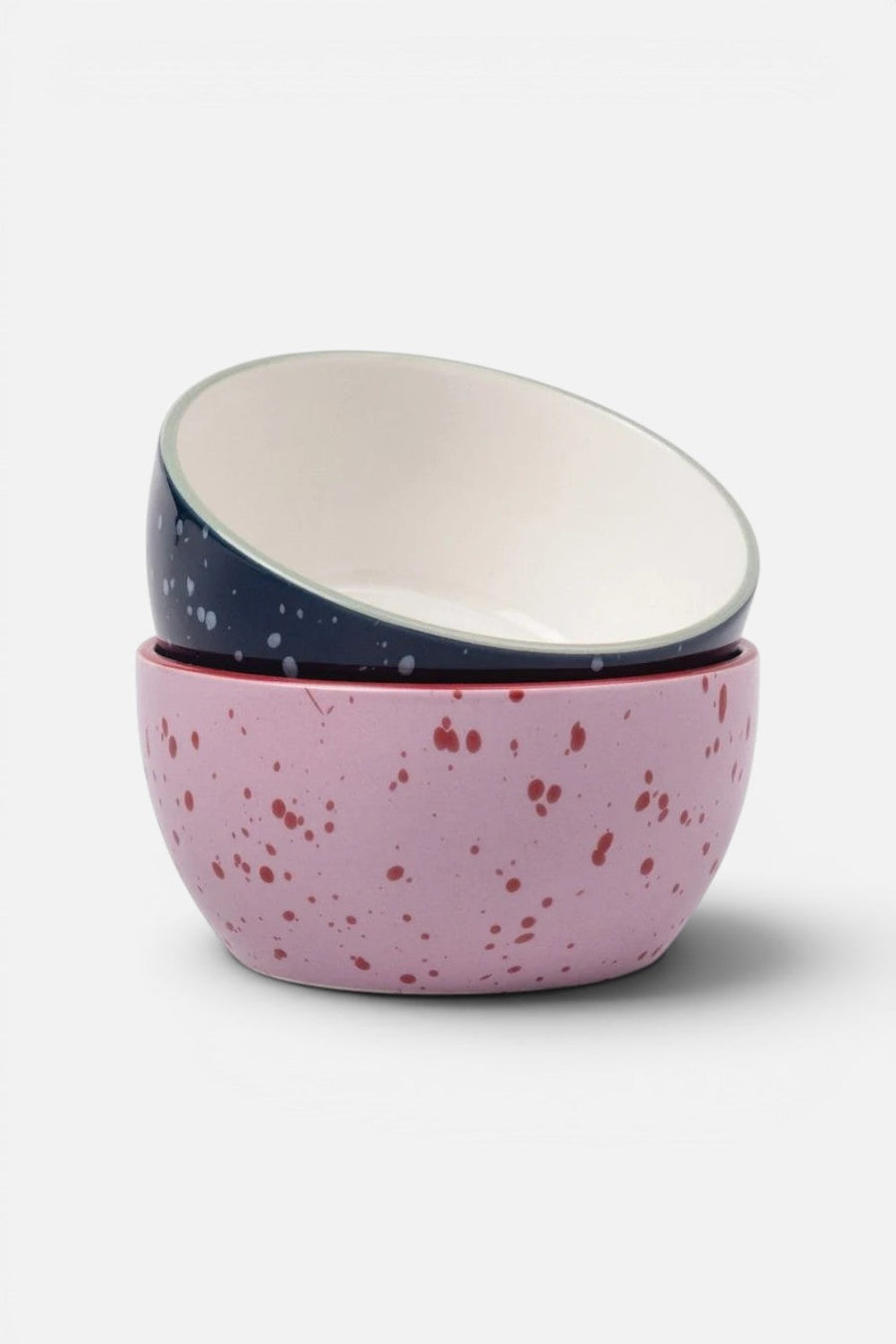 Here's How Bella Dipping Bowls in Navy and Lilac Splatter, Set of 2 – front view
