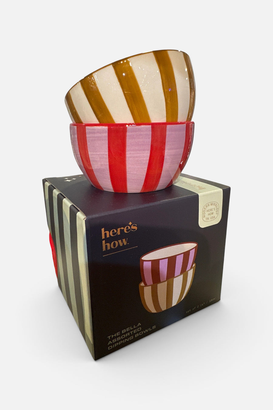 Here's How Bella Set of Two Dip Bowls in Warm – front view