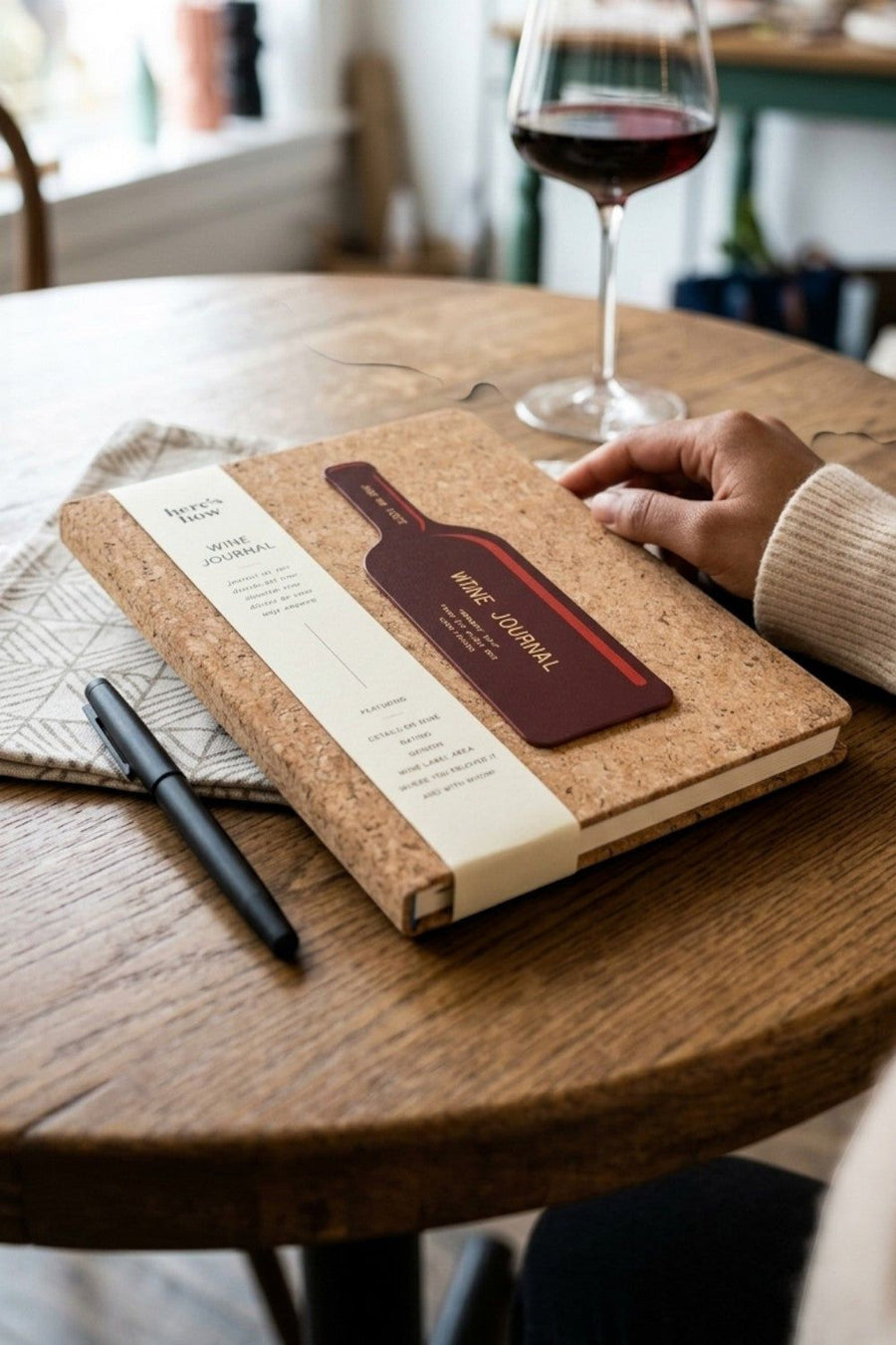 Here's How Cork Wine Journal – back view