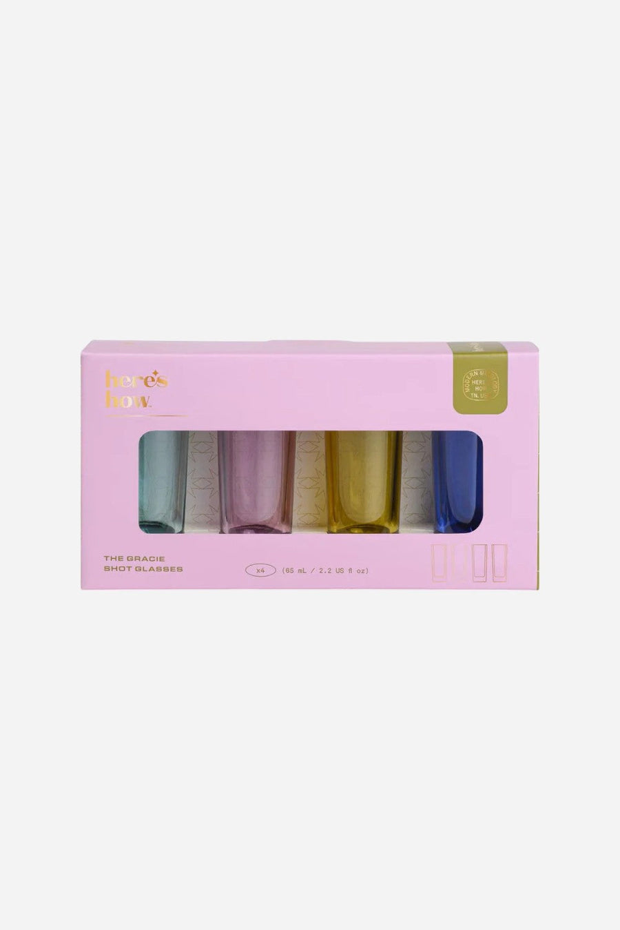 Here's How Gracie Shot Glasses - Set of 4 – back view