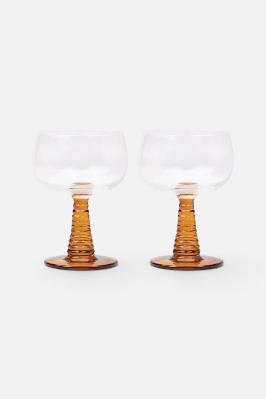 Here's How Romy Wine Glasses Set of 2 in Amber – front view