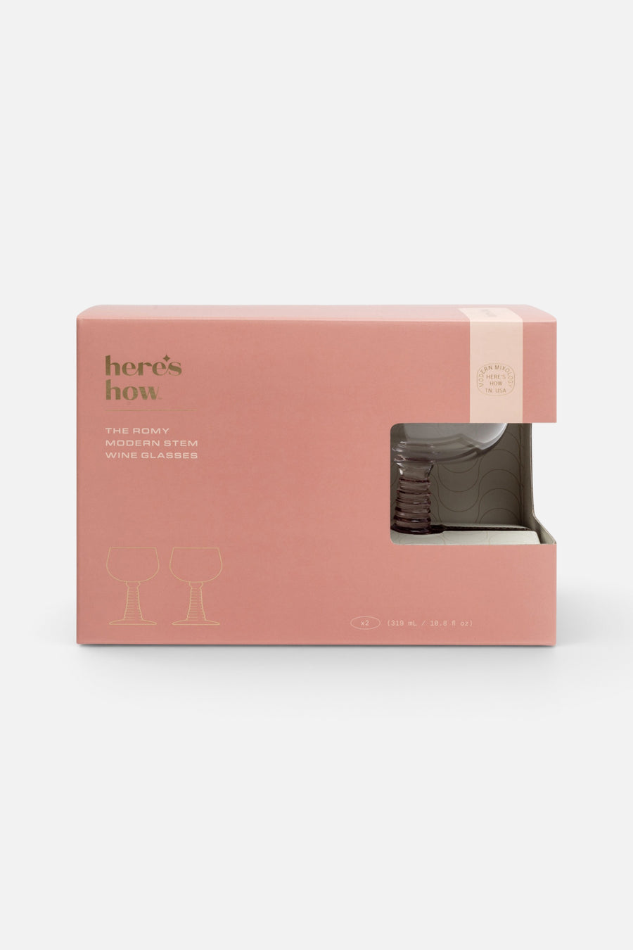 Here's How Romy Wine Glasses Set of 2 in Blush – back view
