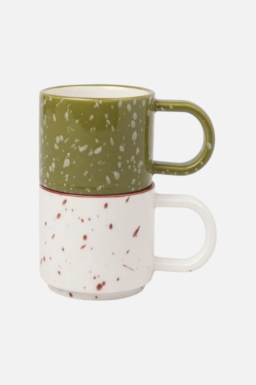 Here's How Simon Espresso Cups in Green and Cream, Set of 2 – side view
