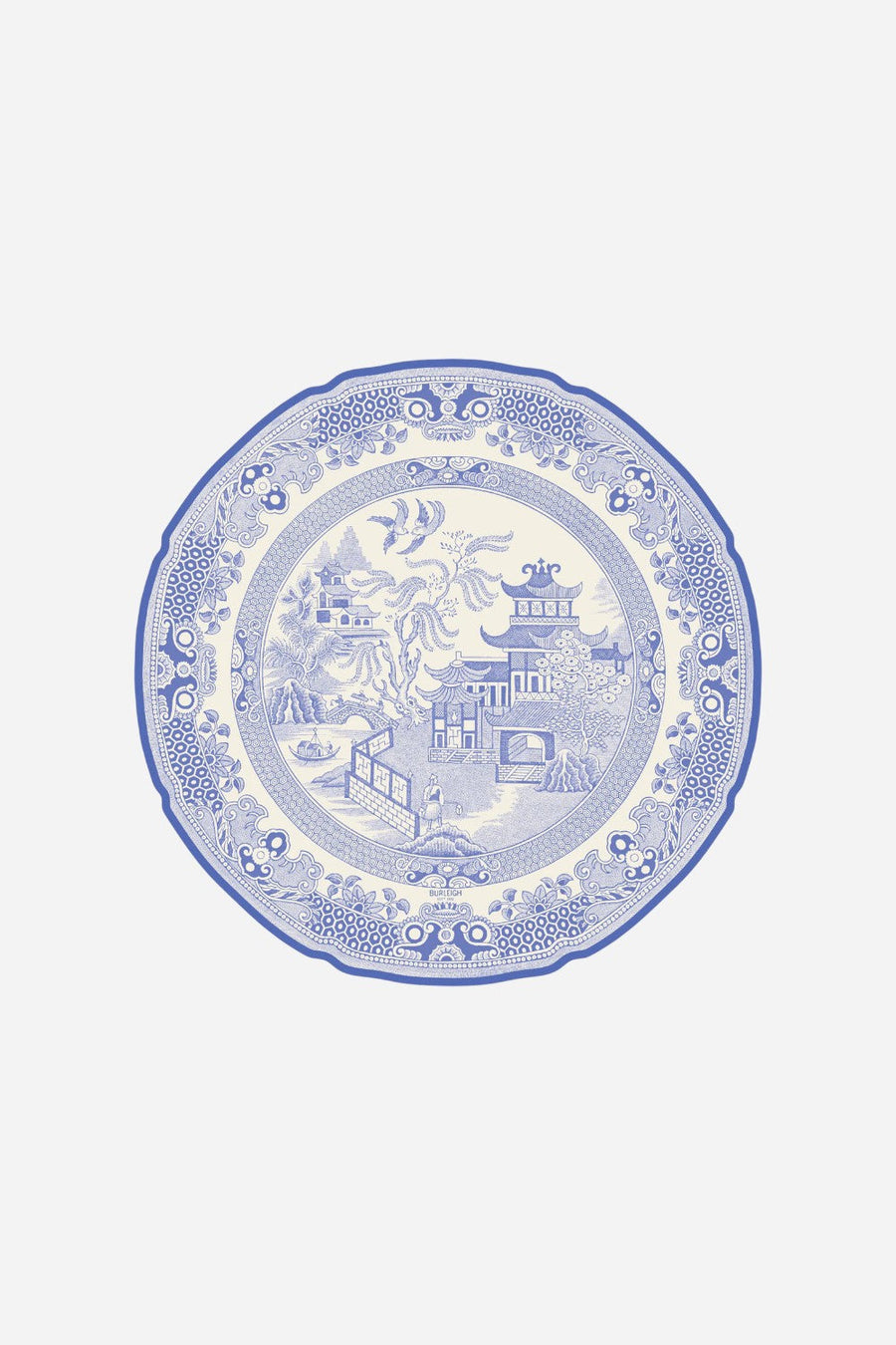 Hester & Cook Die-Cut Blue Willow Plate Placemat – front view