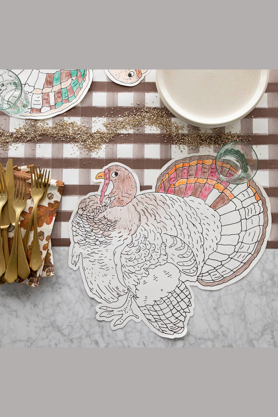 Hester & Cook Die-Cut Coloring Turkey Placemat – alternate
