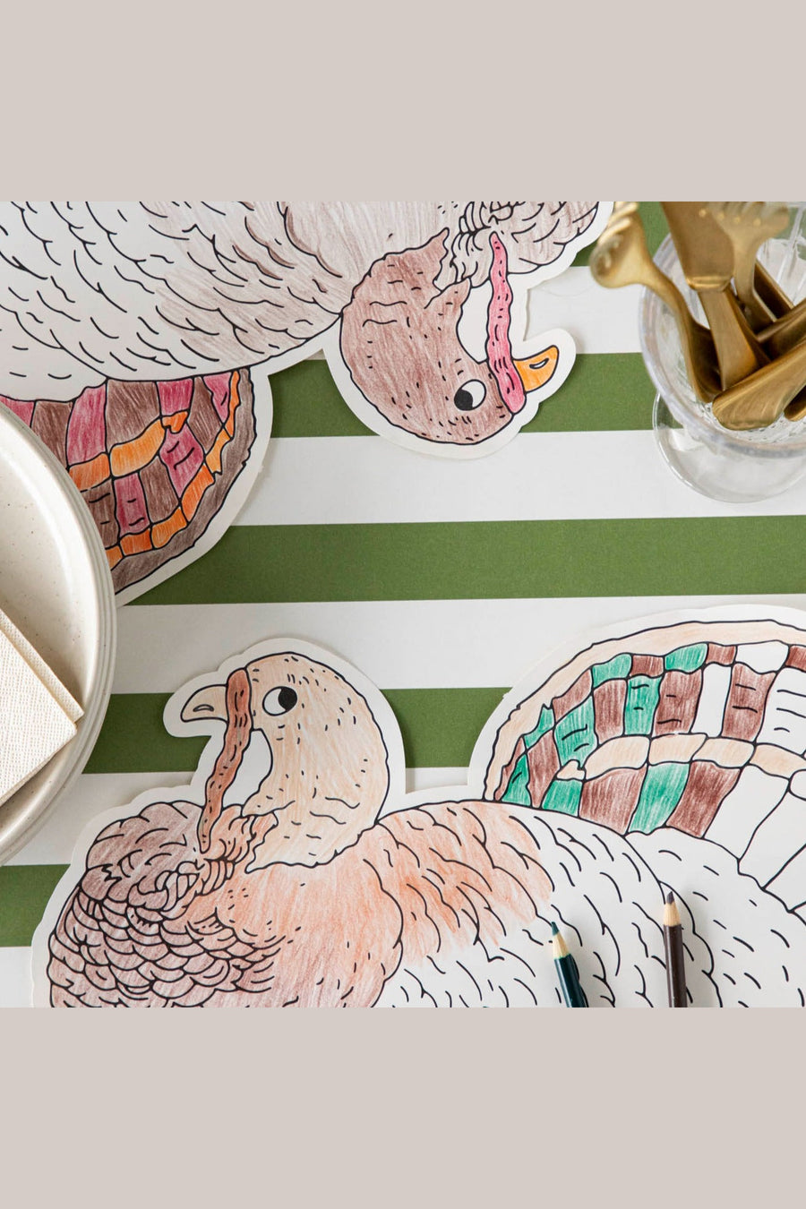 Hester & Cook Die-Cut Coloring Turkey Placemat – alternate