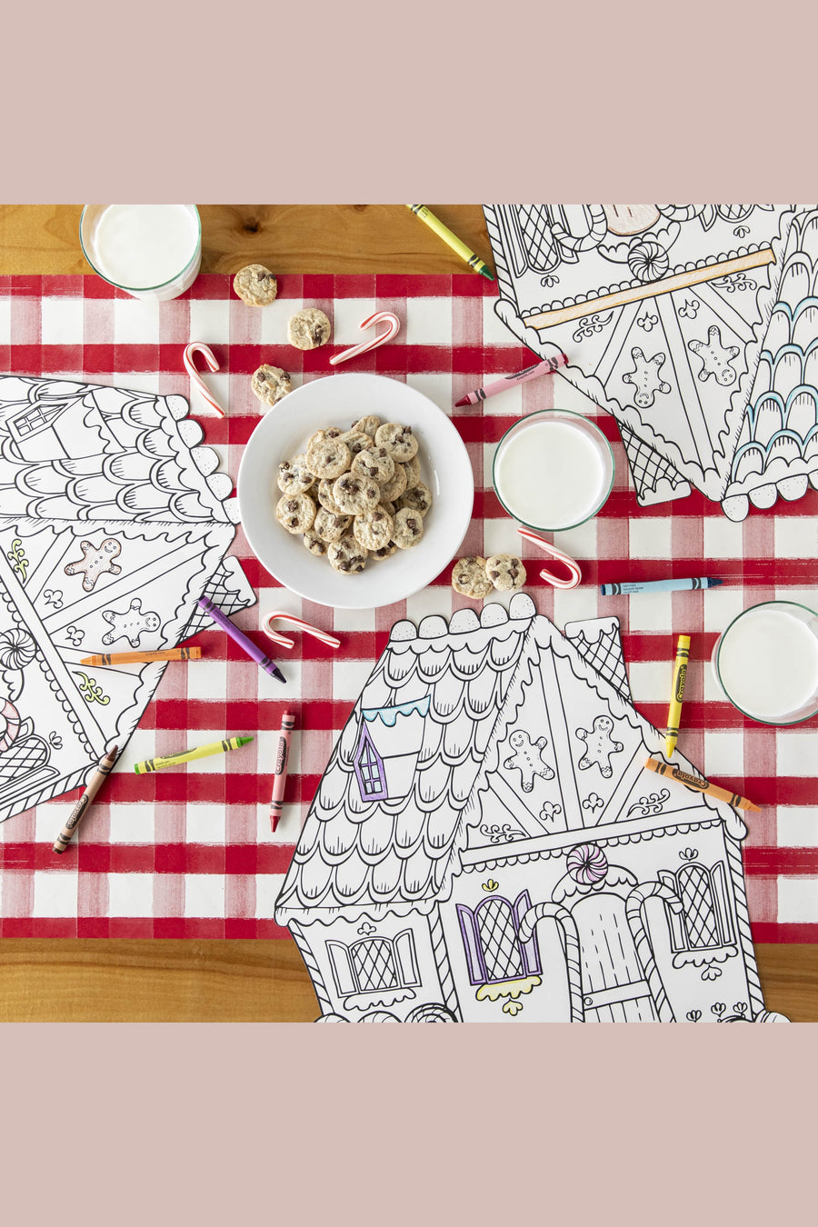 Hester & Cook Die-Cut Gingerbread House Coloring Placemat – alternate