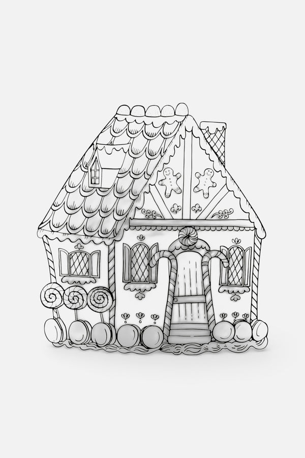 Hester & Cook Die-Cut Gingerbread House Coloring Placemat