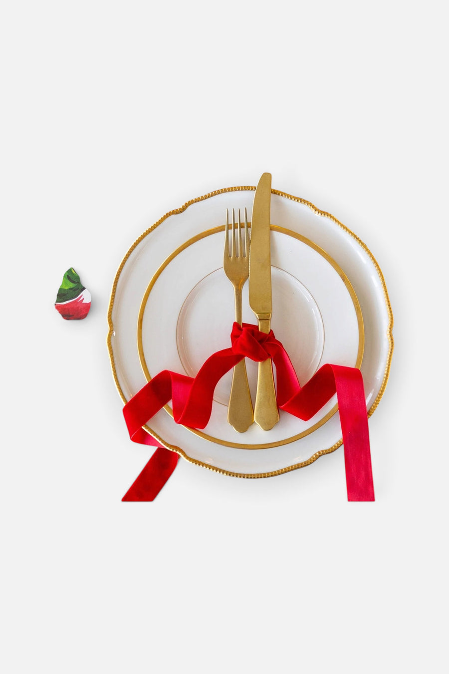 Hester & Cook Die-Cut Holiday Wreath Placemat – back view