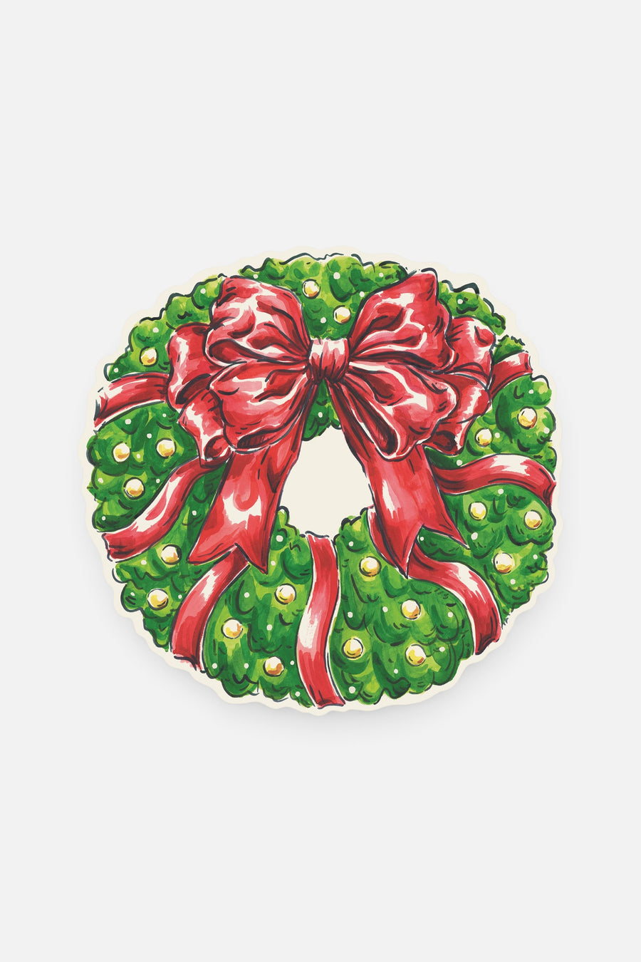 Hester & Cook Die-Cut Holiday Wreath Placemat – front view