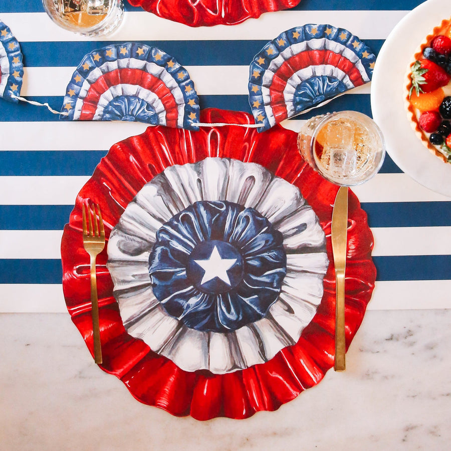 Hester & Cook Die Cut Star-Spangled Placemat - Set of 12 – back view