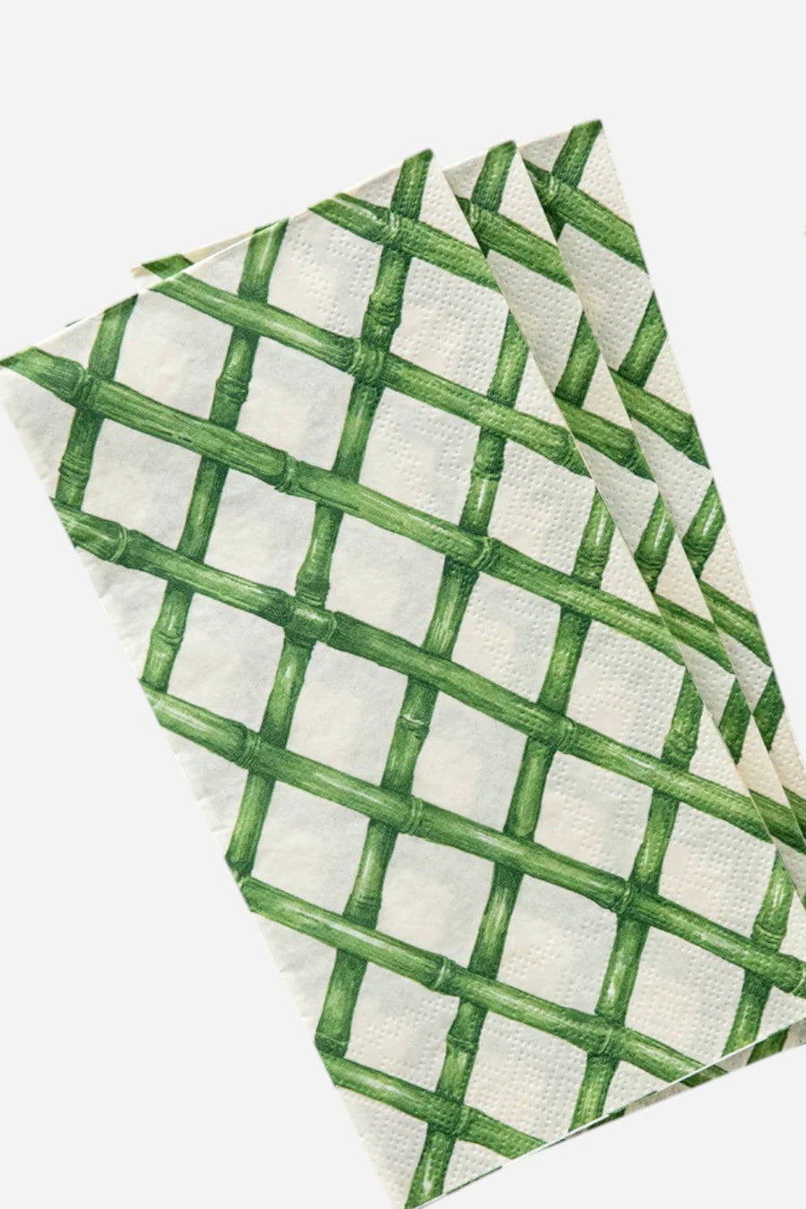 Hester & Cook Green Lattice Guest Napkins – side view