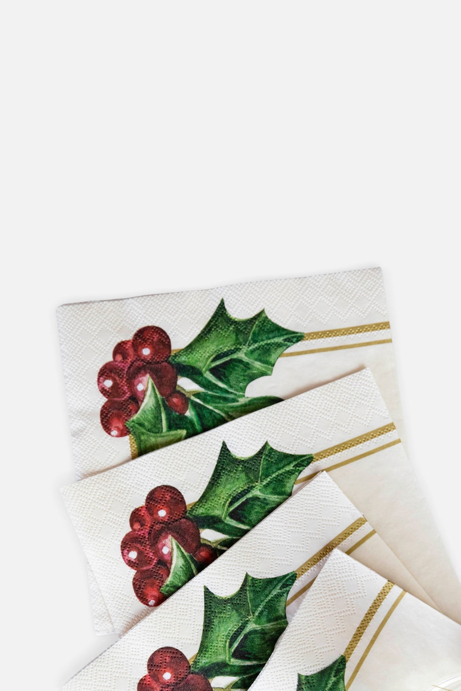 Hester & Cook Holly Cocktail Napkin - Set of 20 – side view