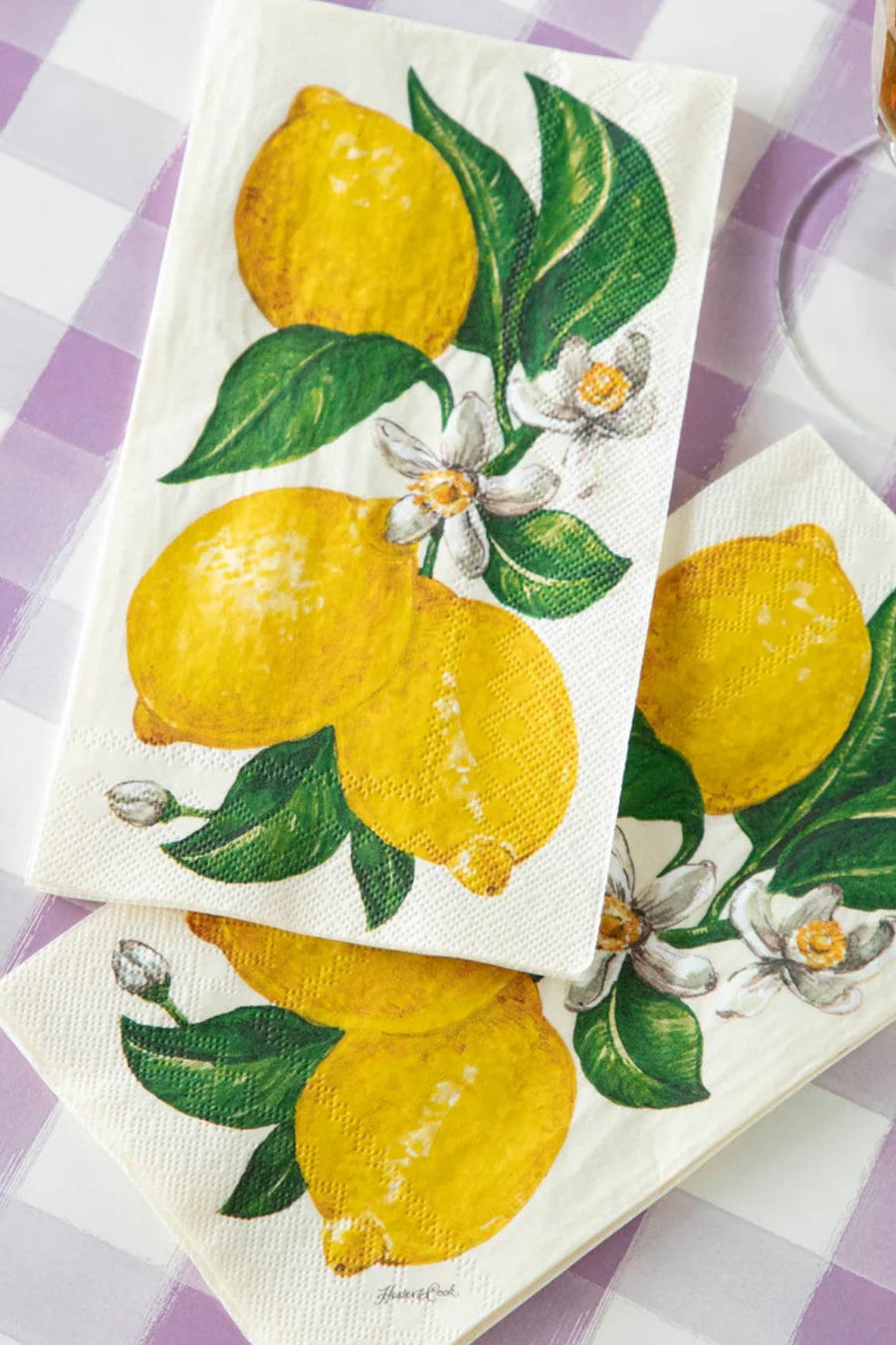 Hester & Cook Lemons Guest Napkins – back view