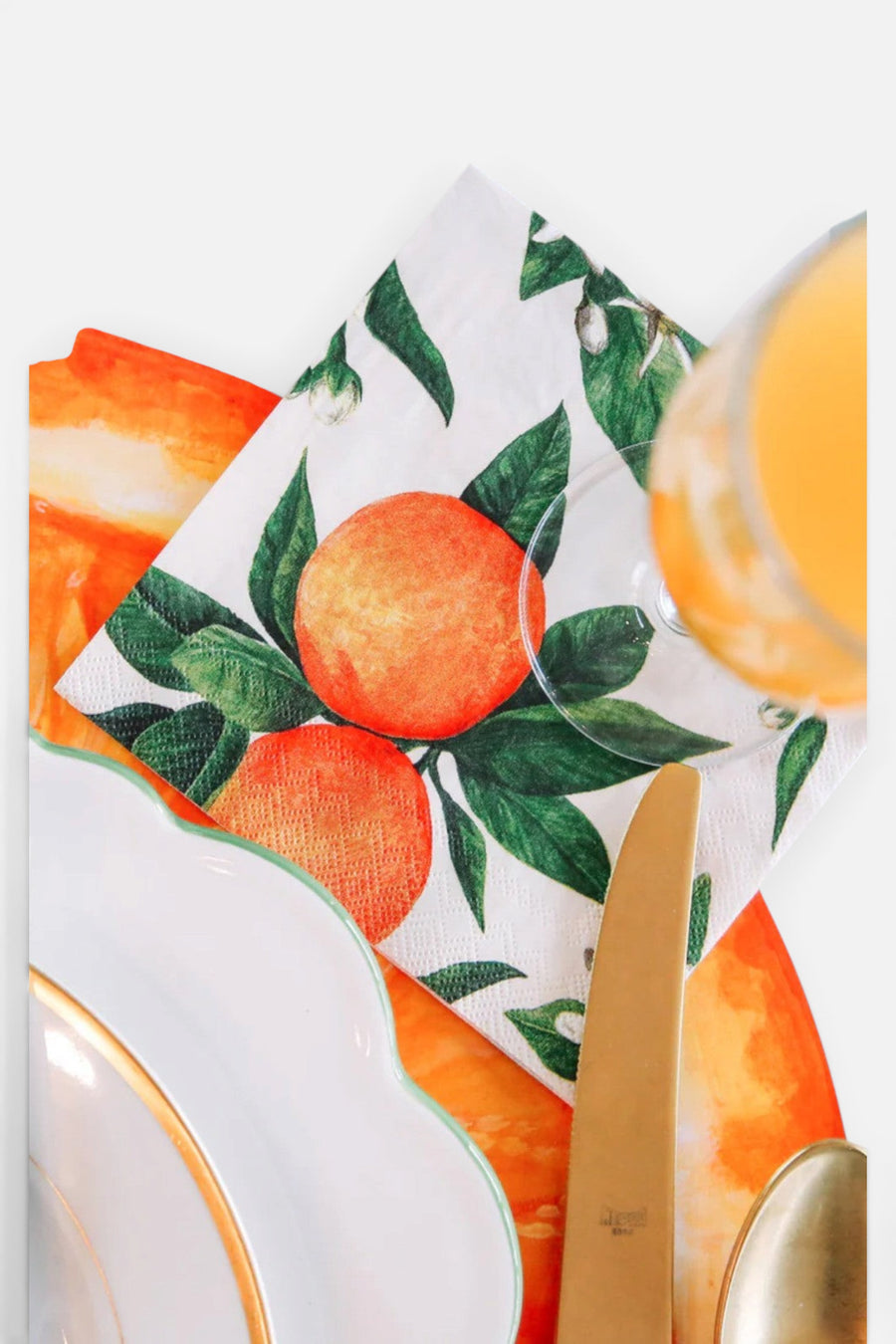 Hester & Cook Orange Orchard Cocktail Napkins – back view