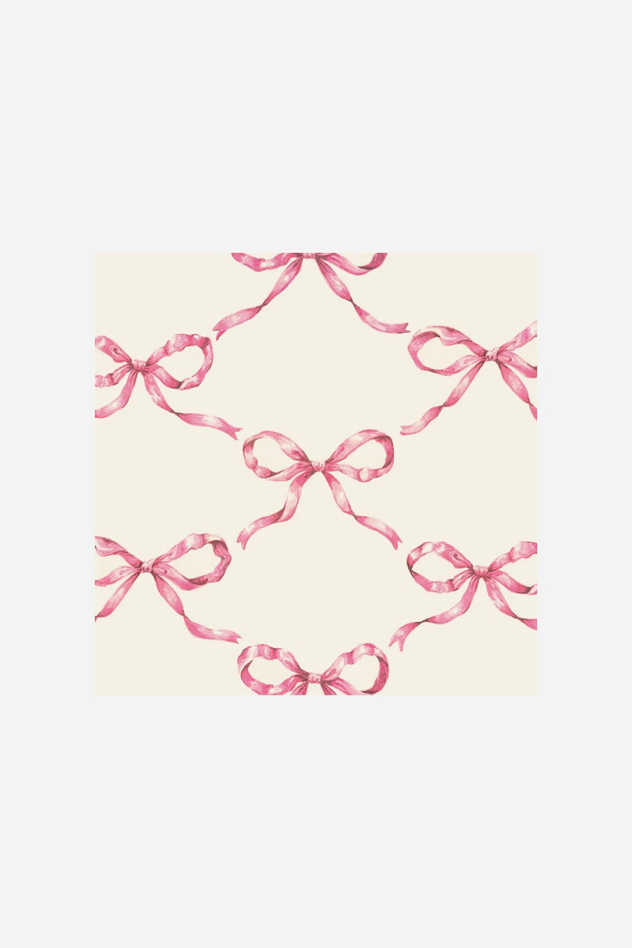 Hester & Cook Pink Bow Lattice Cocktail Napkins – front view