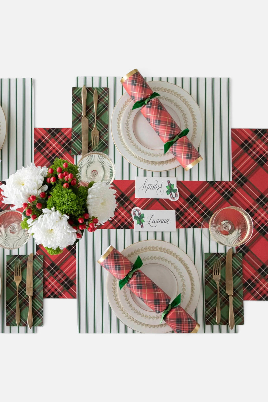 Hester & Cook Red Plaid Crackers – detail
