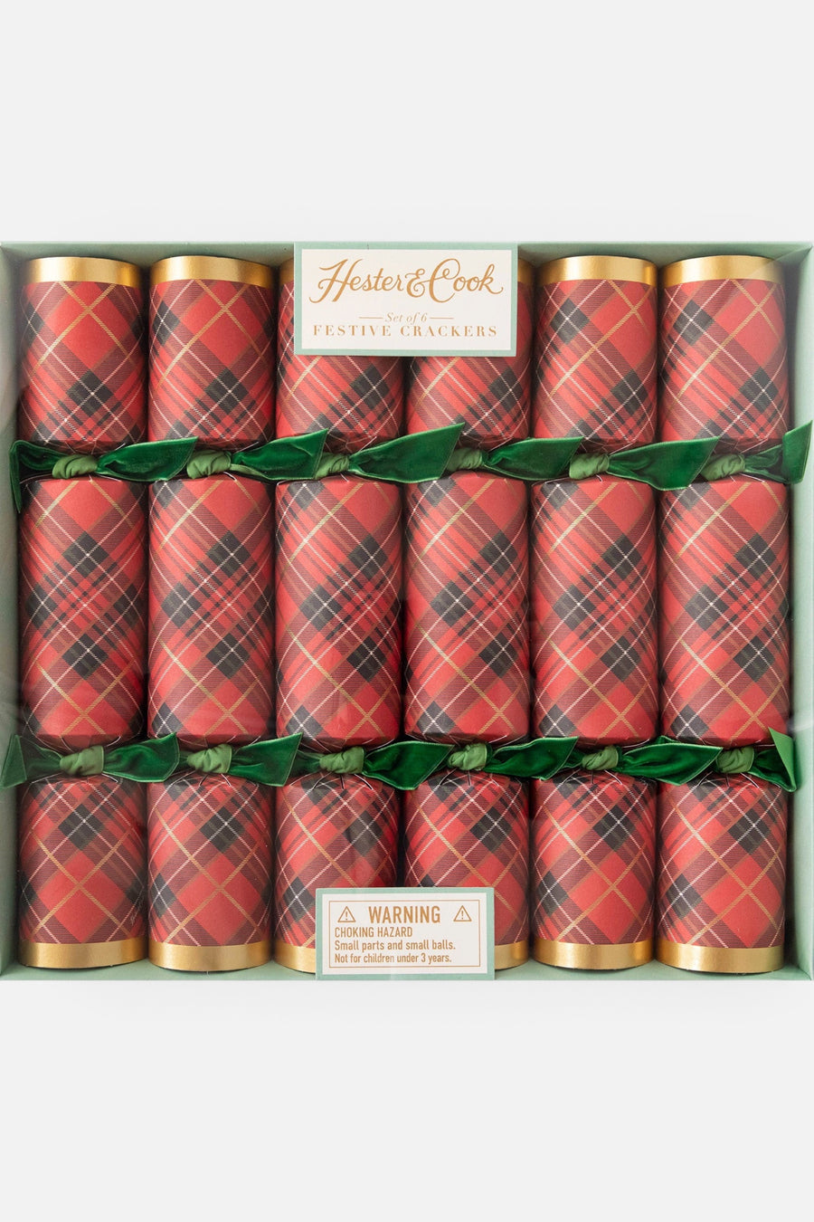 Hester & Cook Red Plaid Crackers – front view