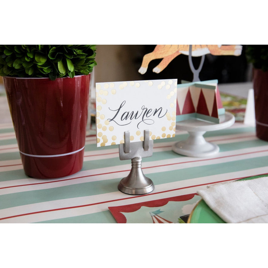 Hester & Cook Silver Place Card Holder – side view