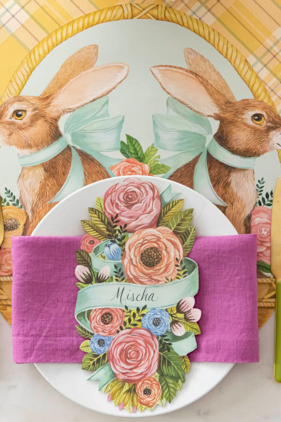 Hester & Cook Spring Floral Table Accent – back view