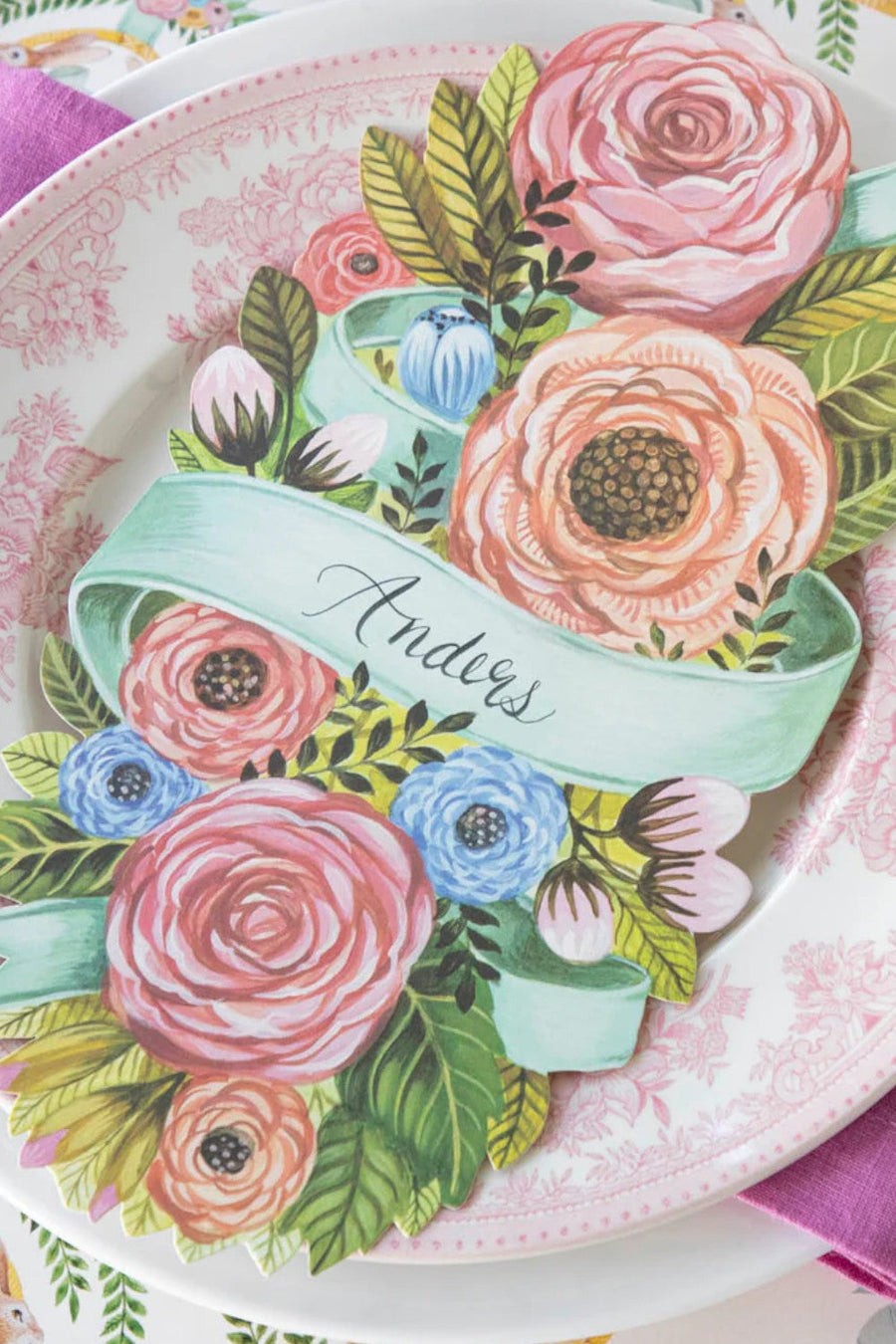 Hester & Cook Spring Floral Table Accent – side view