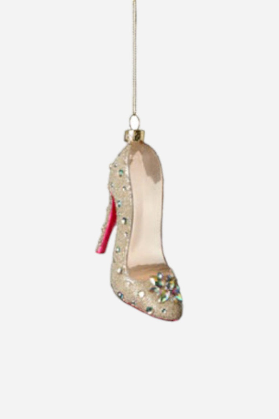High Heel Ornament in White – front view