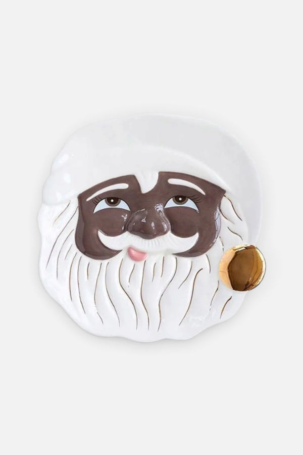 Holiday African American Papa Noel Santa Platter