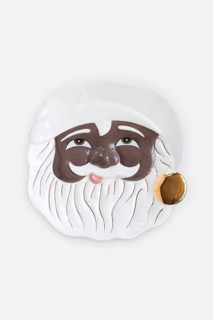 Holiday African American Papa Noel Santa Platter – front view