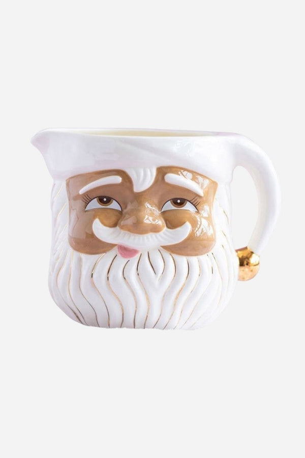 Holiday Brown Papa Noel Santa Pitcher
