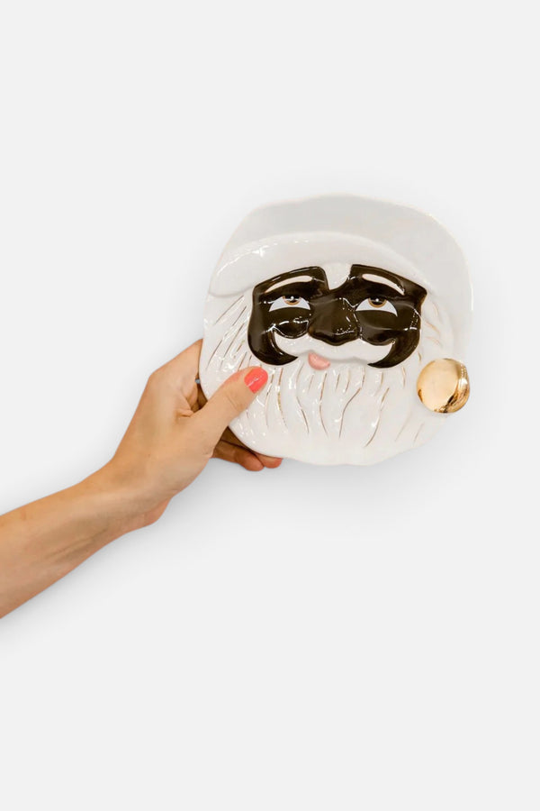 Holiday Papa Noel African American Santa Cookie Plate