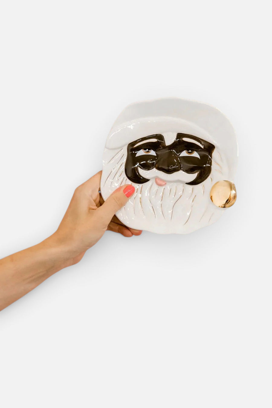 Holiday Papa Noel African American Santa Cookie Plate – front view