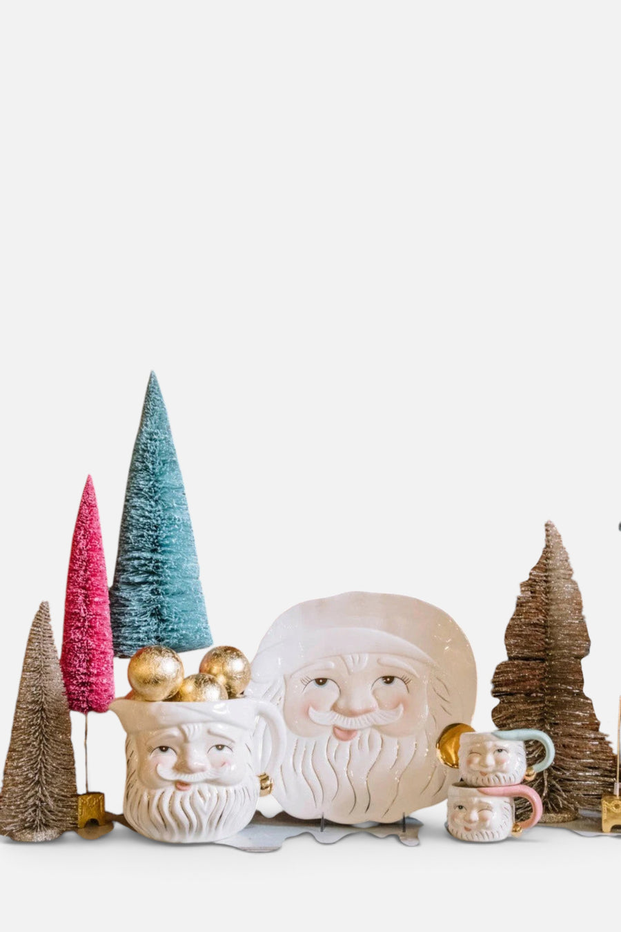Holiday Papa Noel Santa Cookie Platter In White – back view