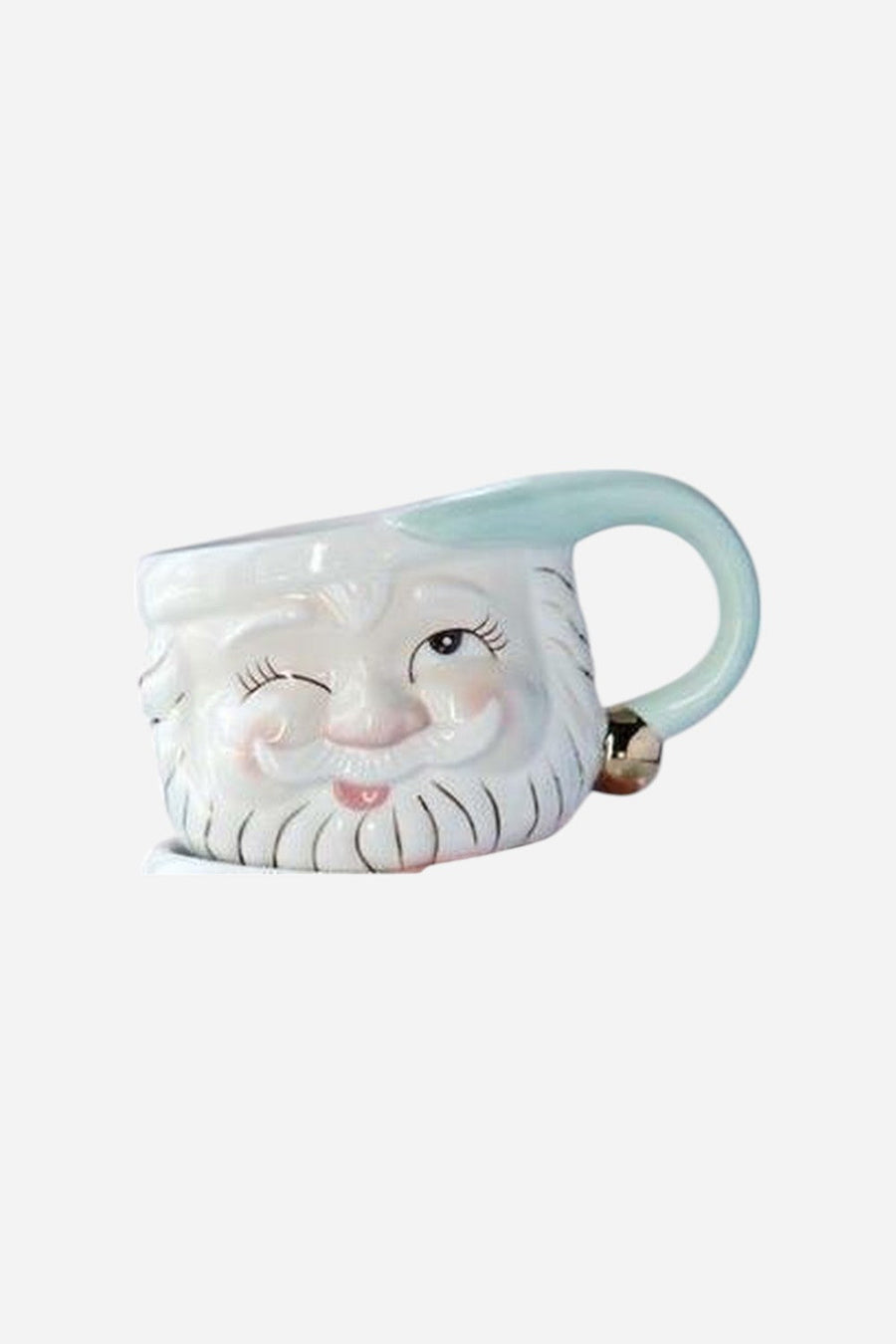 Holiday Papa Noel Winking Santa Mug In Mint – front view