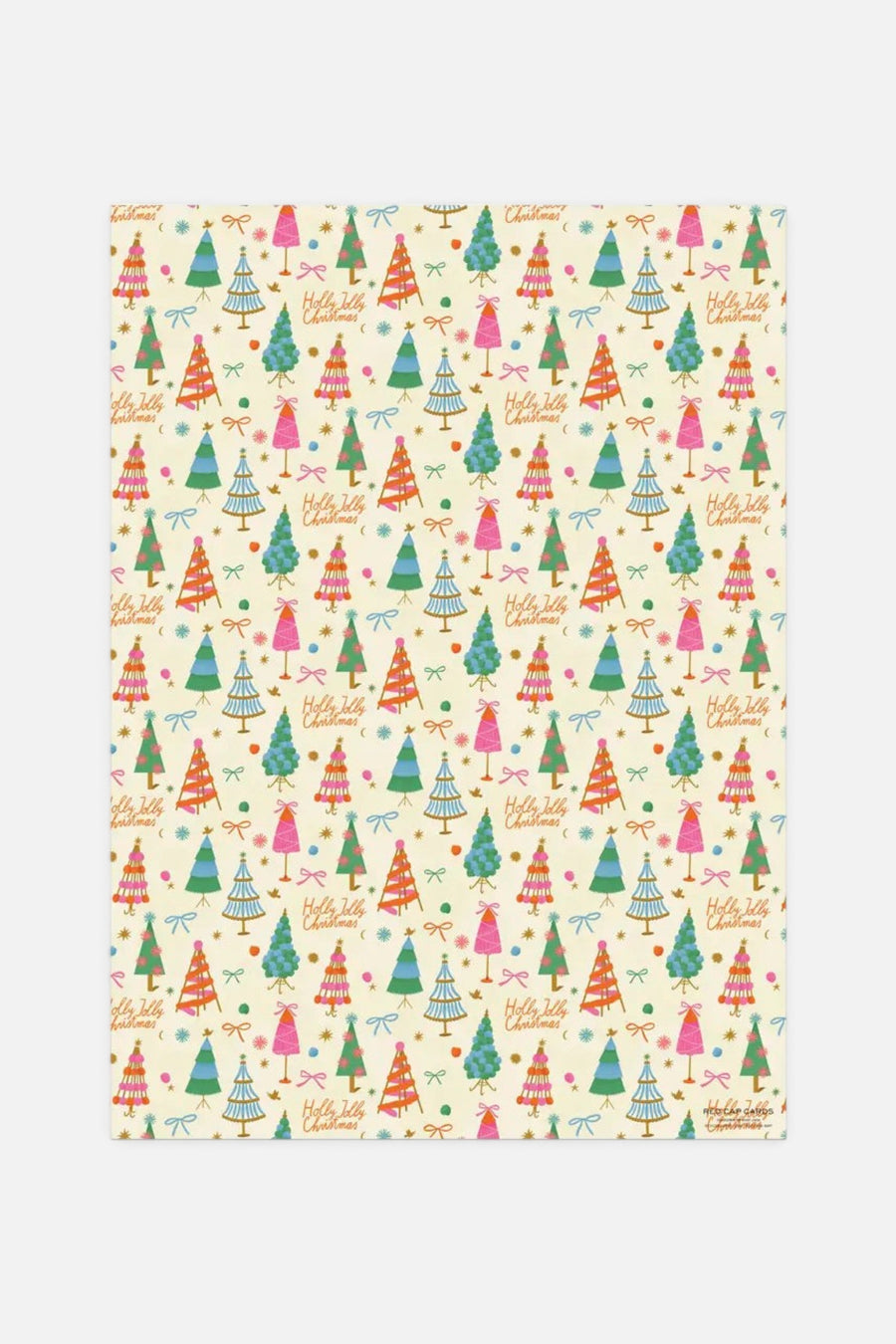 Holly Jolly Trees Gift Wrapping Paper – back view