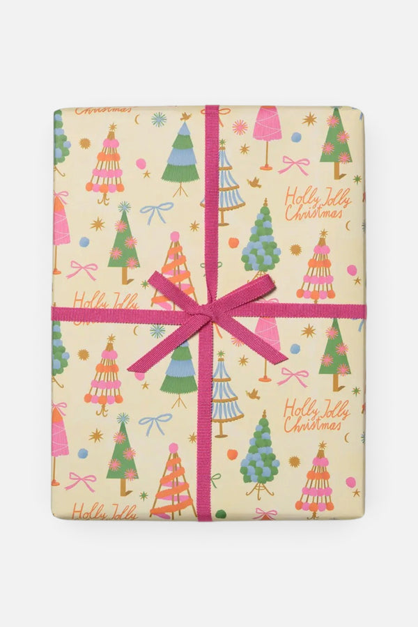 Holly Jolly Trees Gift Wrapping Paper