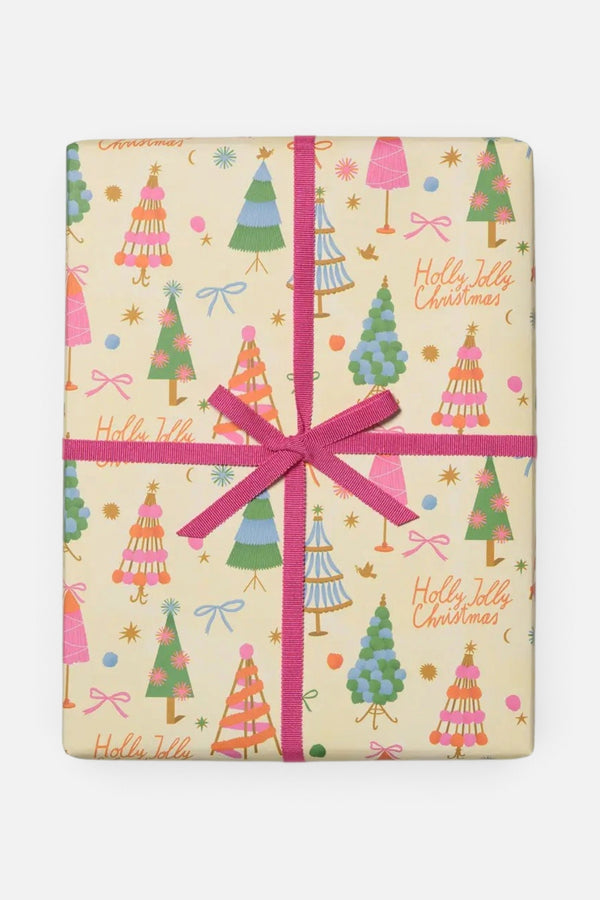 Holly Jolly Trees Gift Wrapping Paper