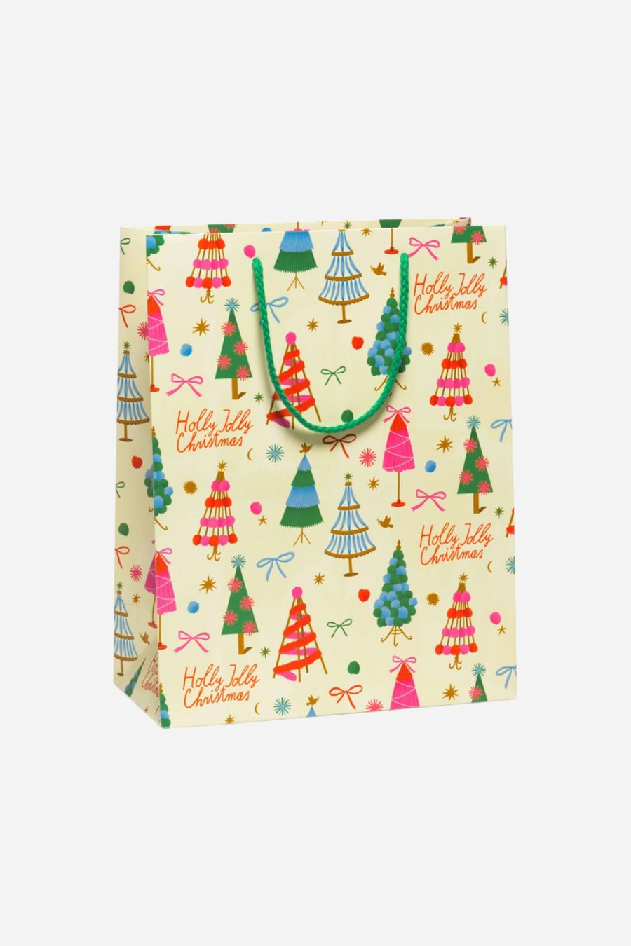 Holly Jolly Trees Large Gift Bag – front view