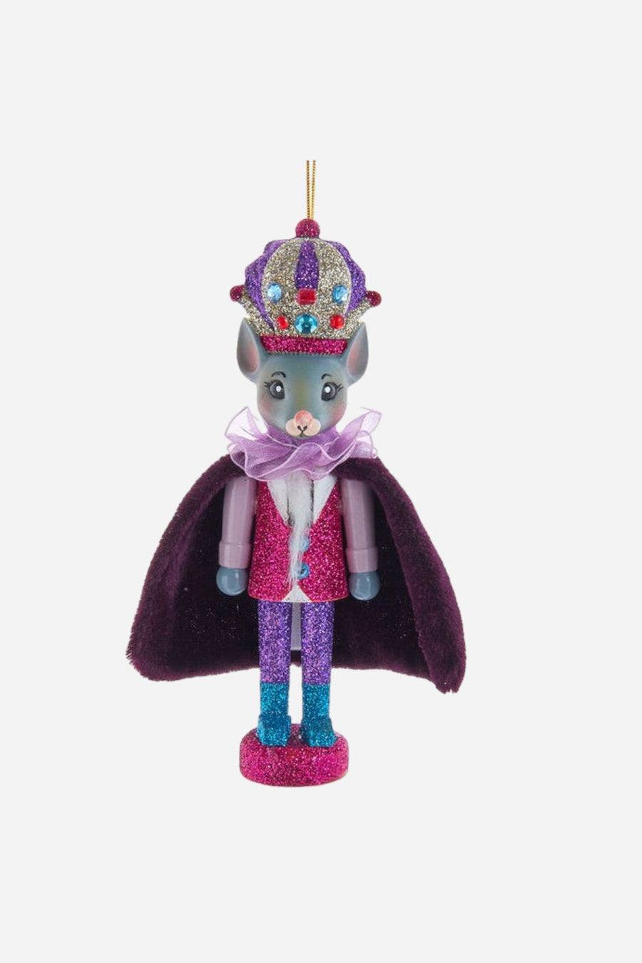 Hollywood 6" Nutcrackers: Mouse King Nutcracker Ornament – front view