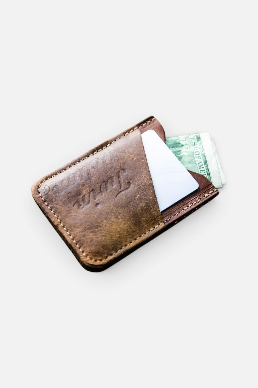 Holtz Leather Co. Colossus of Clout Front Pocket Wallet – detail