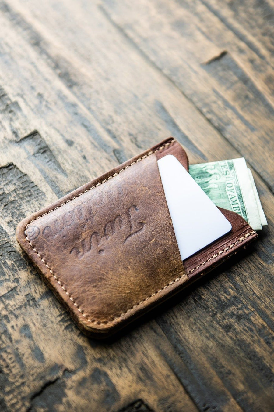 Holtz Leather Co. Colossus of Clout Front Pocket Wallet – detail