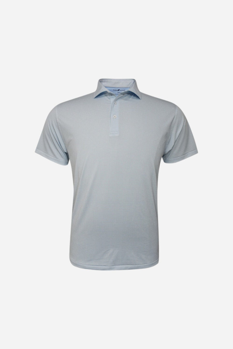 Horn Legend Medallions Performance Polo in White/Serenity – back view
