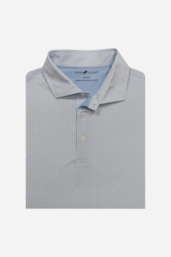 Horn Legend Medallions Performance Polo in White/Serenity