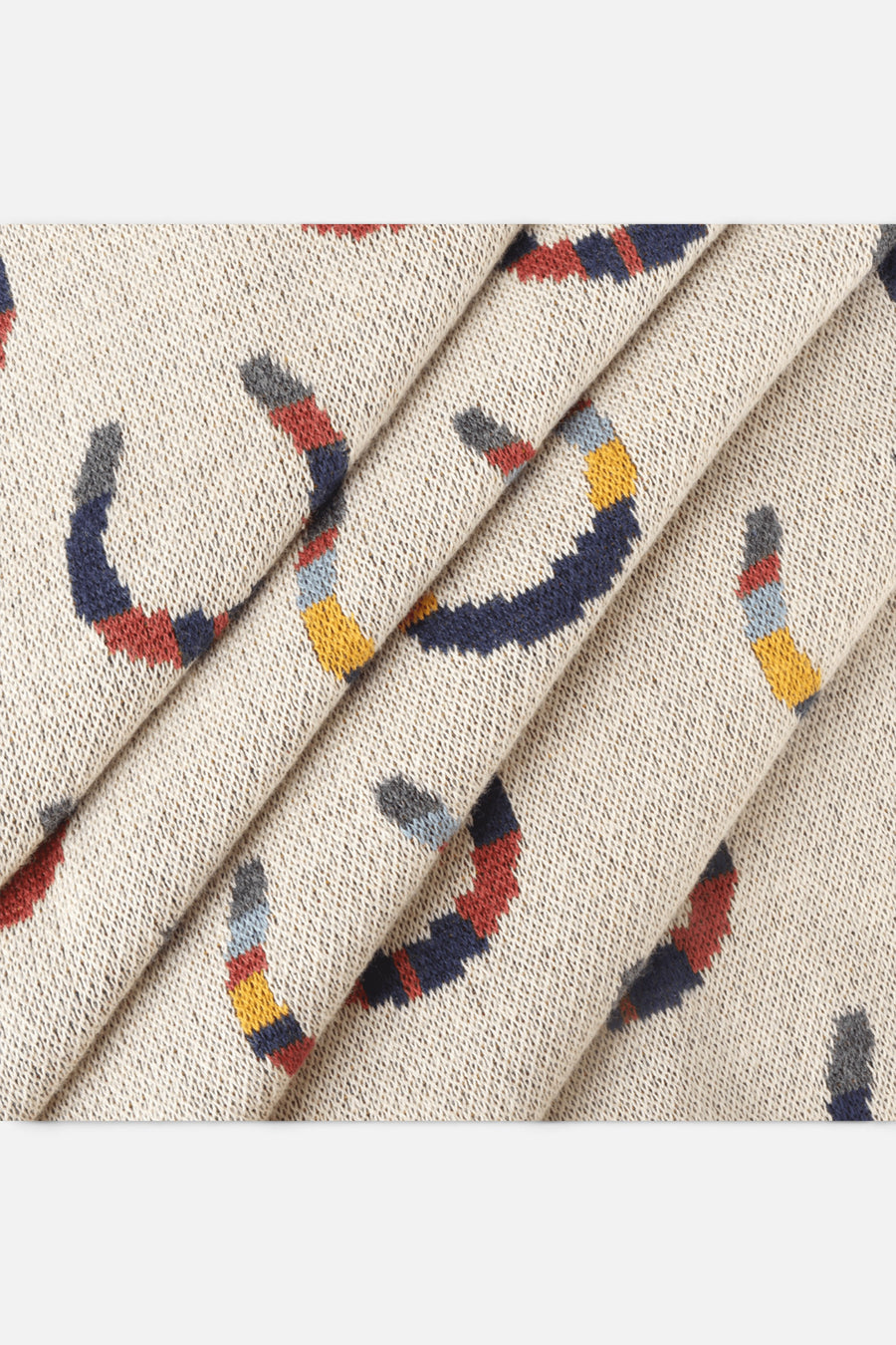 Horseshoe Jacquard Knit Baby Blanket in Natural – detail