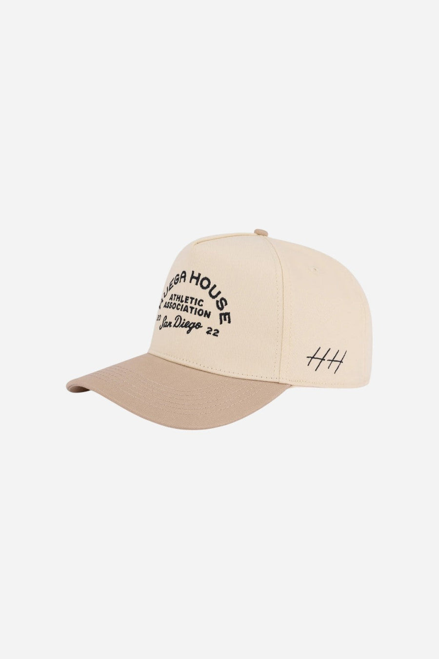 Huega House Athletic Association | Khaki & Natural Hat – back view