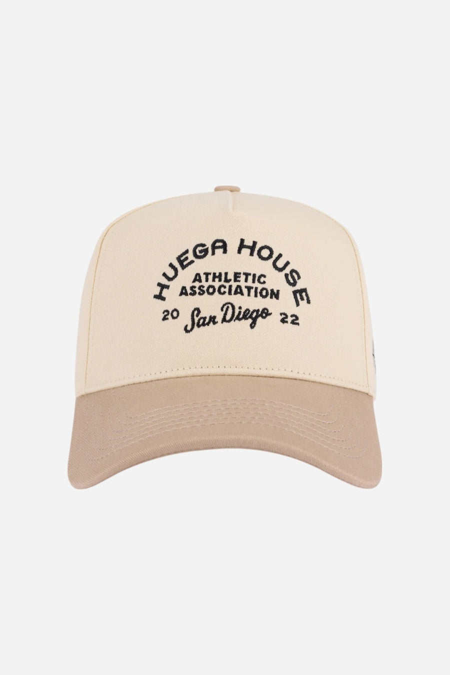 Huega House Athletic Association | Khaki & Natural Hat – front view