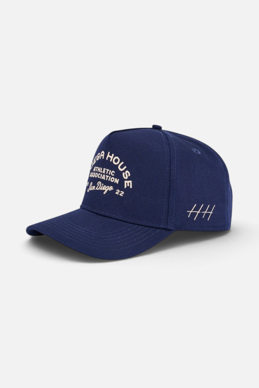 Huega House Athletic Association | Navy Hat – side view