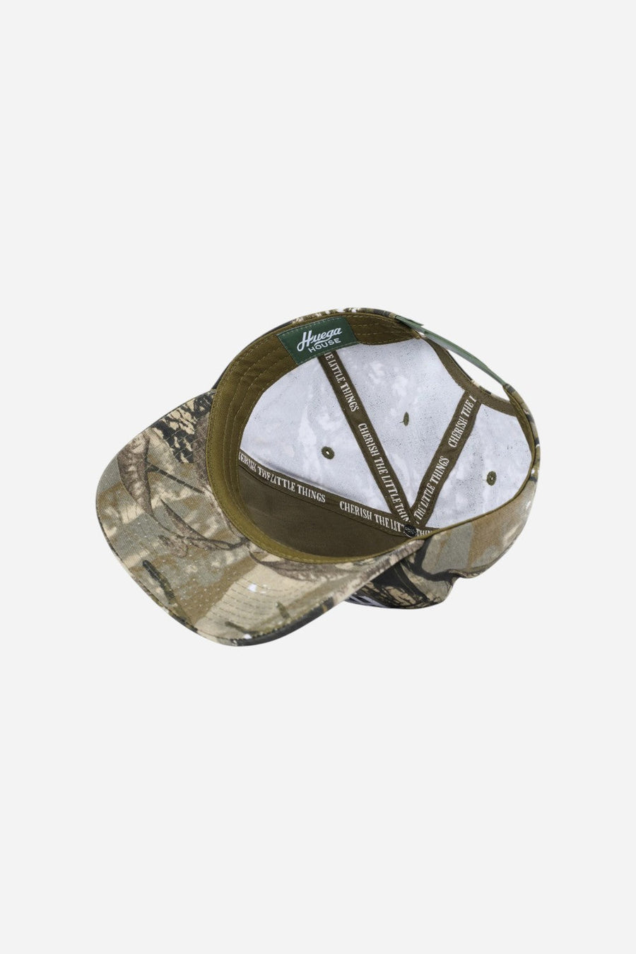 Huega House Woodland | Dark Camo Mid Profile Hat – detail