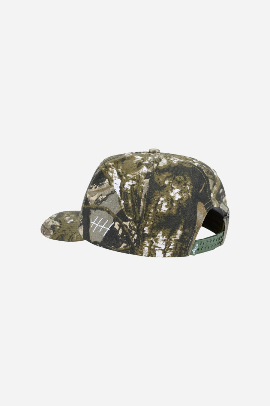 Huega House Woodland | Dark Camo Mid Profile Hat – side view
